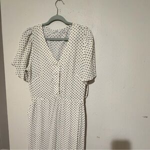 & Other Stories Black and White Polka Dot Midi Dress